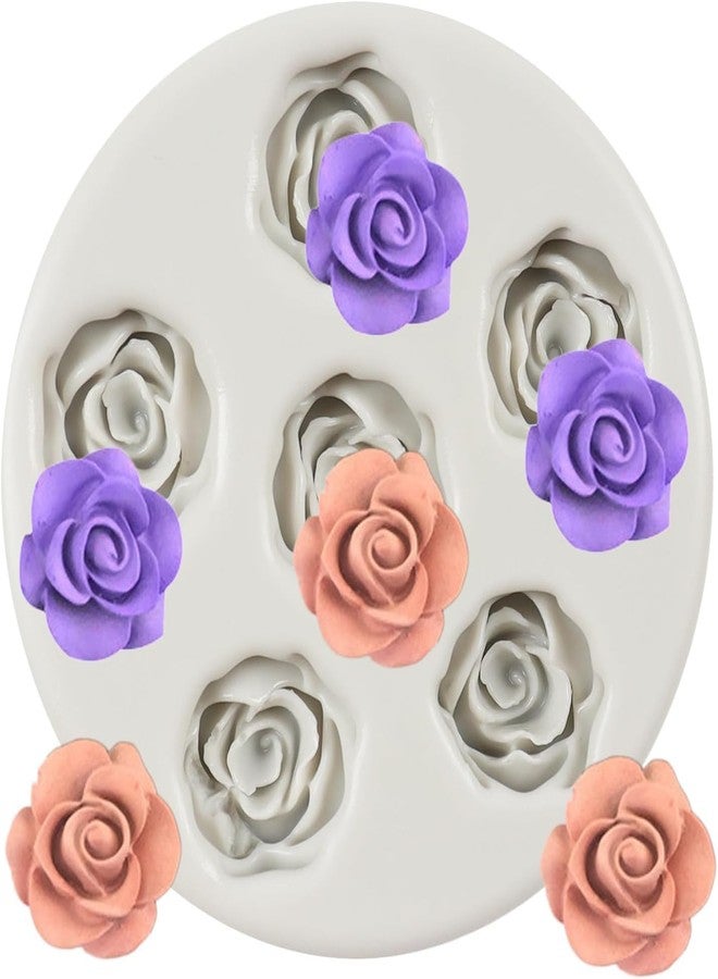 Skytail 6 Cavity Rose Peony Flower Silicone Candle Mould for Chocolate Fondant Candy Cake Decoration Cupcake Topper Jelly Dessert Ice Cube Wax Soap Bath Bomb Floral Carnation Resin Craft Jewelry Mold - Image 1